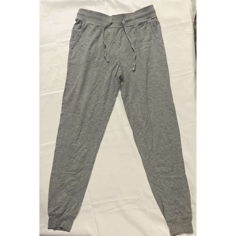 Champion Women's Medium Gray Jersey Jogger Pants M0590 Cotton Blend Drawstring